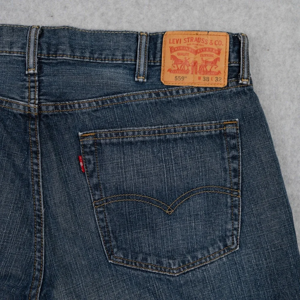 Levi's 559 Relaxed‎ Straight Leg Men's Jeans W38 L32 Dark Wash Blue Denim